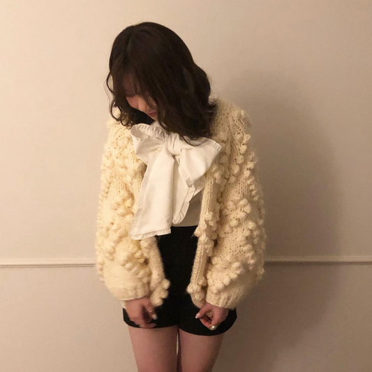 【Ranking10位】ponpon knit cardigan lf1036-002