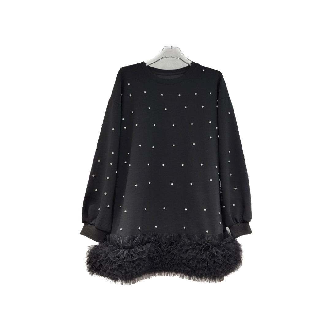 rhinestones sweat one-piece lf2585