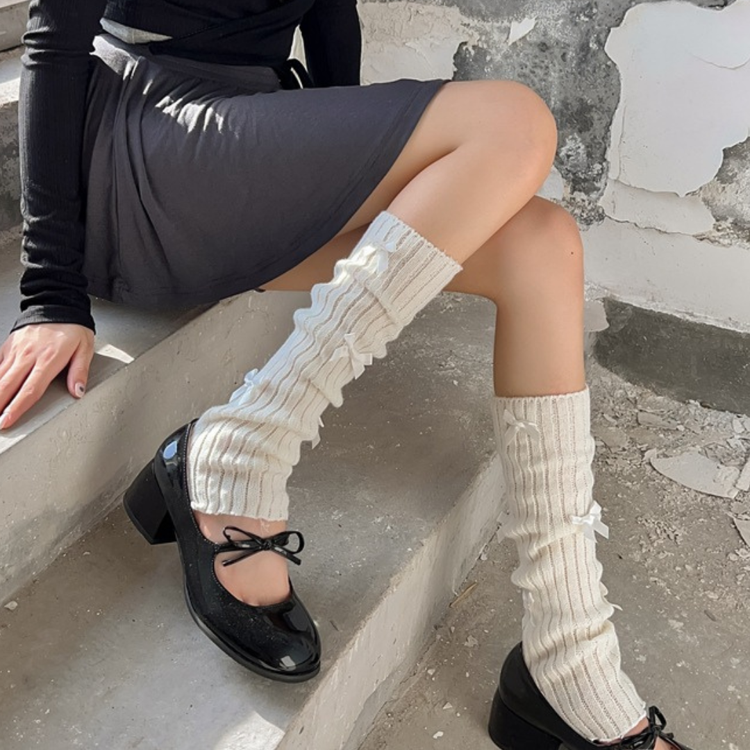 ribbon leg warmers lf2572