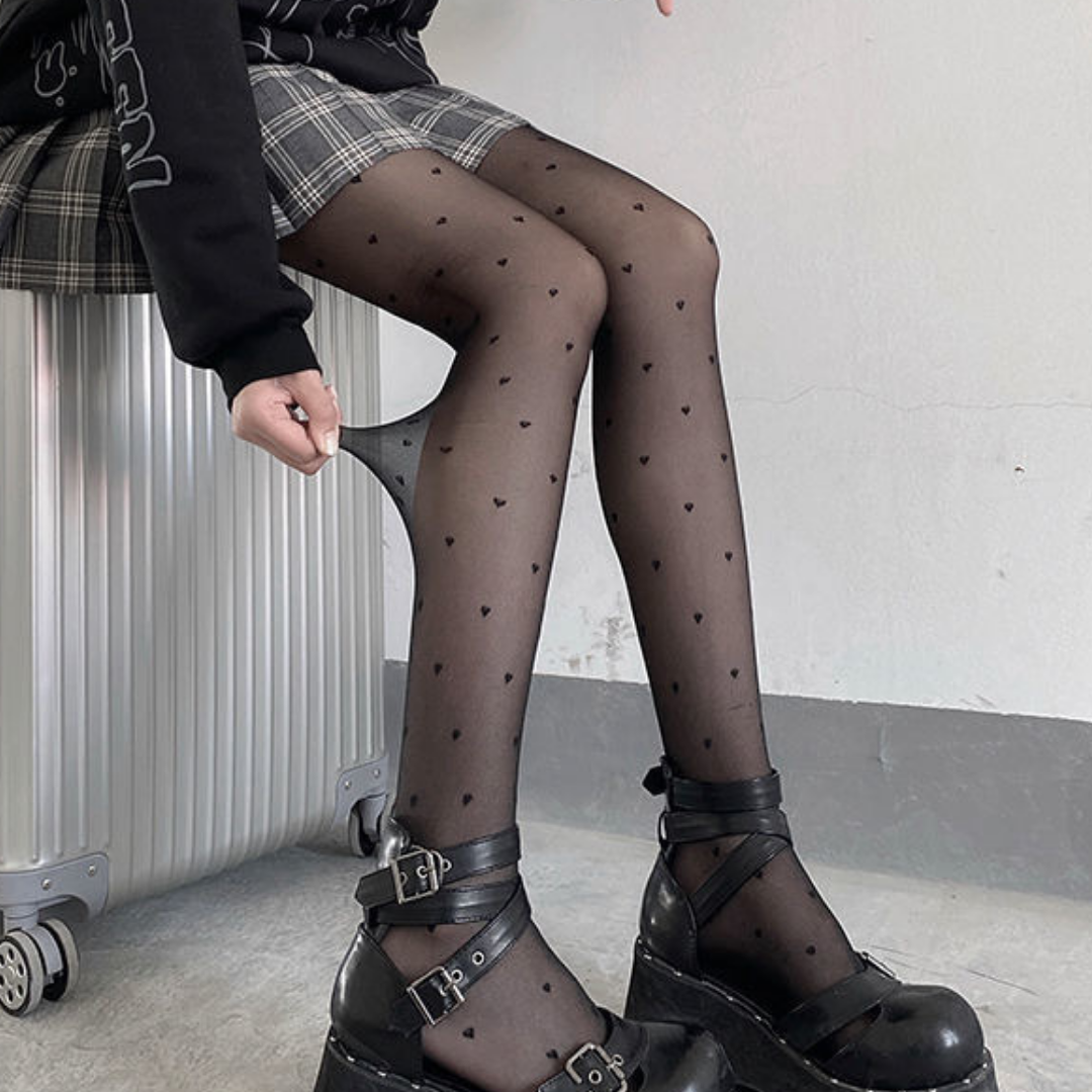 girly pattern tights lf2539