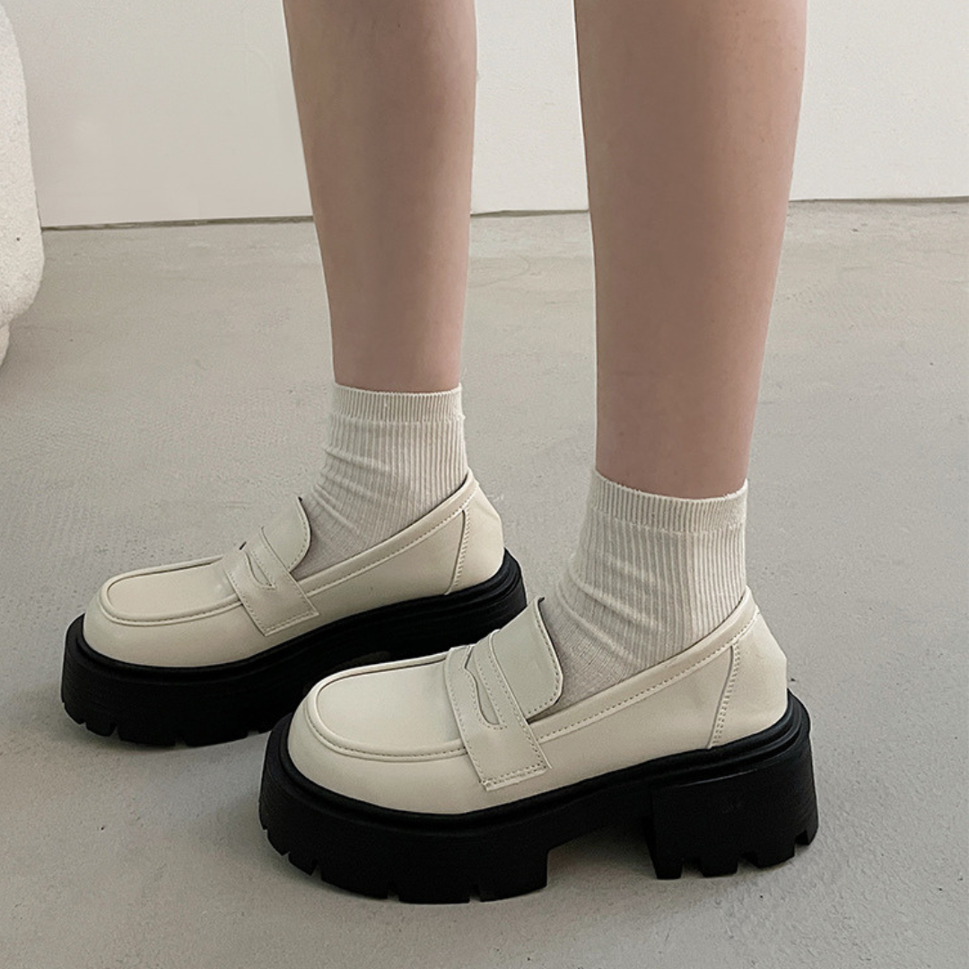 simple platform loafers lf2559