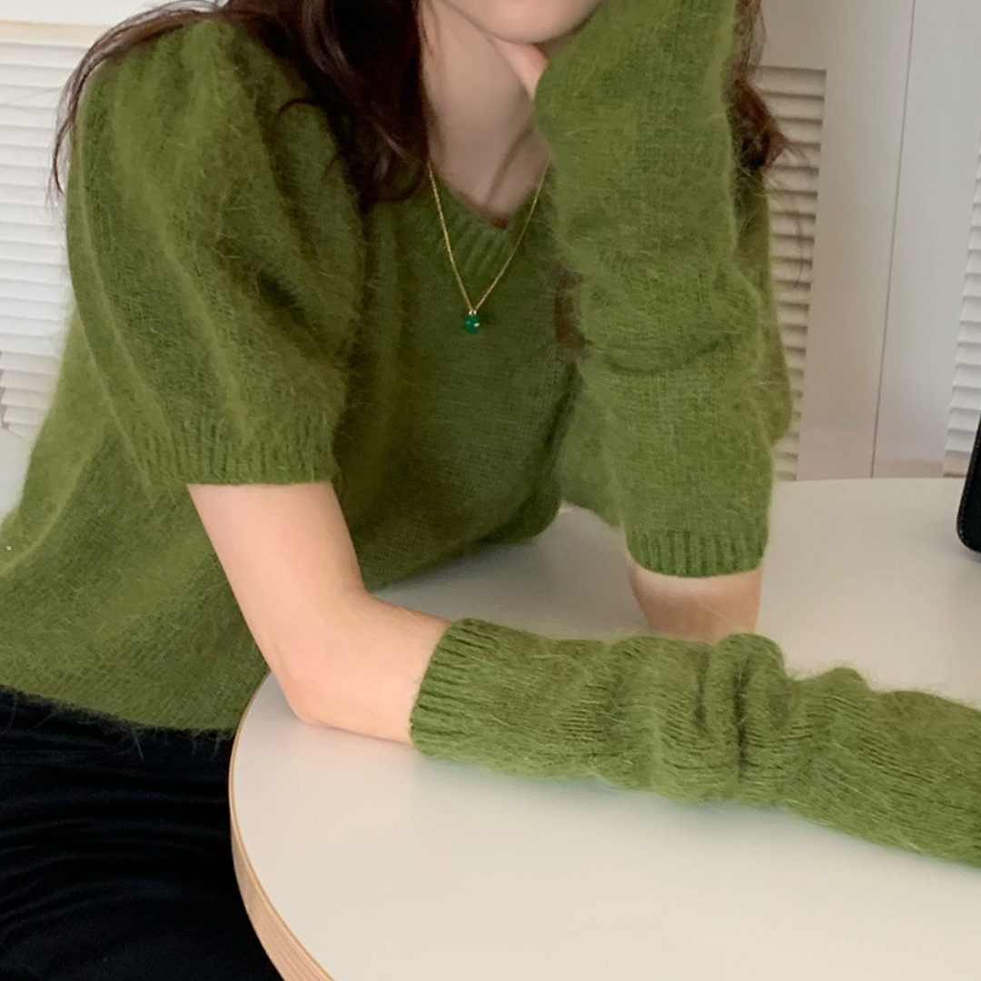 arm warmer moahir knit lf2579