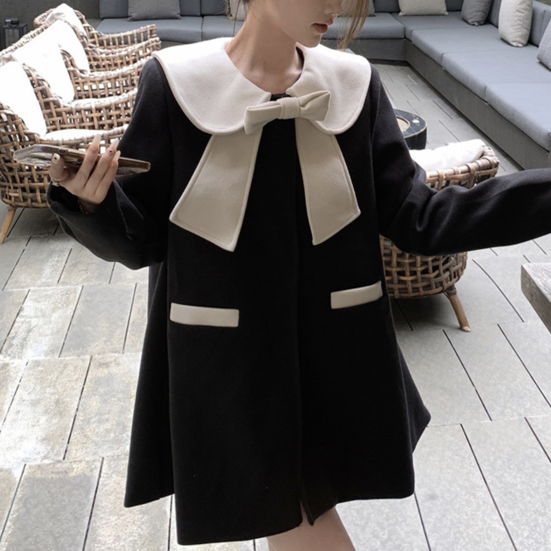 ribbon color black coat lf2681
