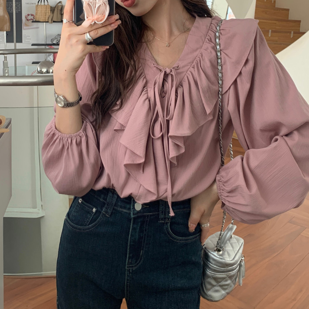 french ruffle shirt lf2693