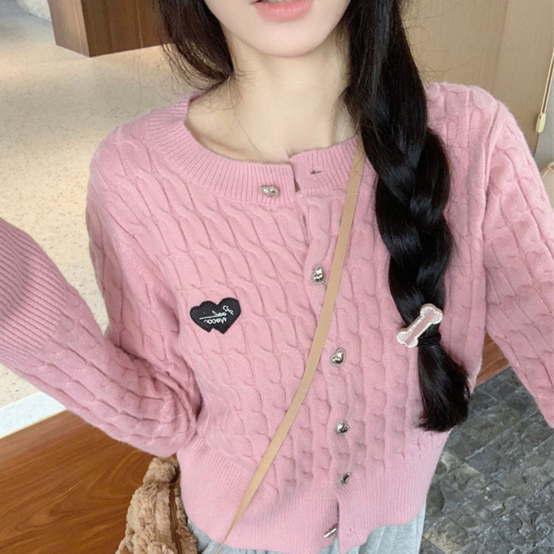 heart twist knit lf2709