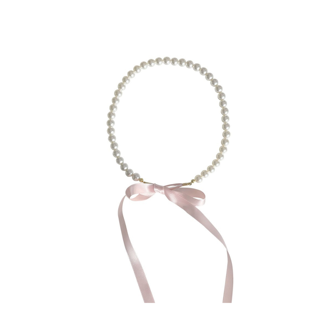 pearl ribbon choker lf2631