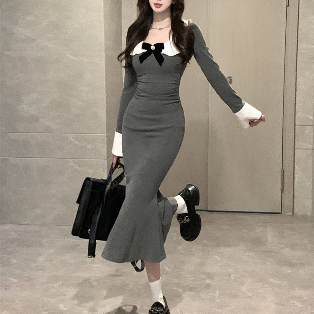 fishtail tight dress lf2701