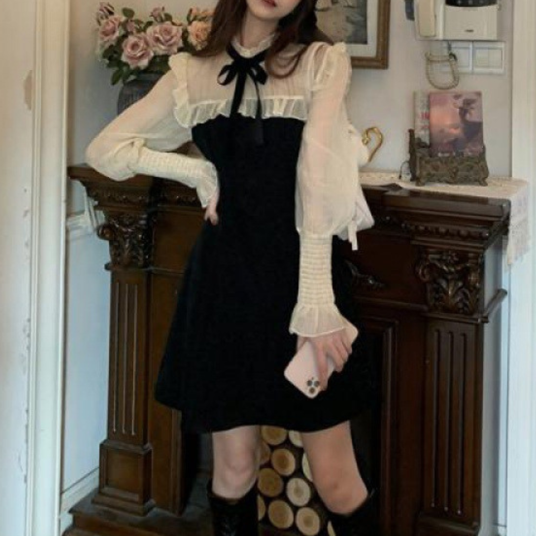 girly see-through dress lf2677-1【即納】