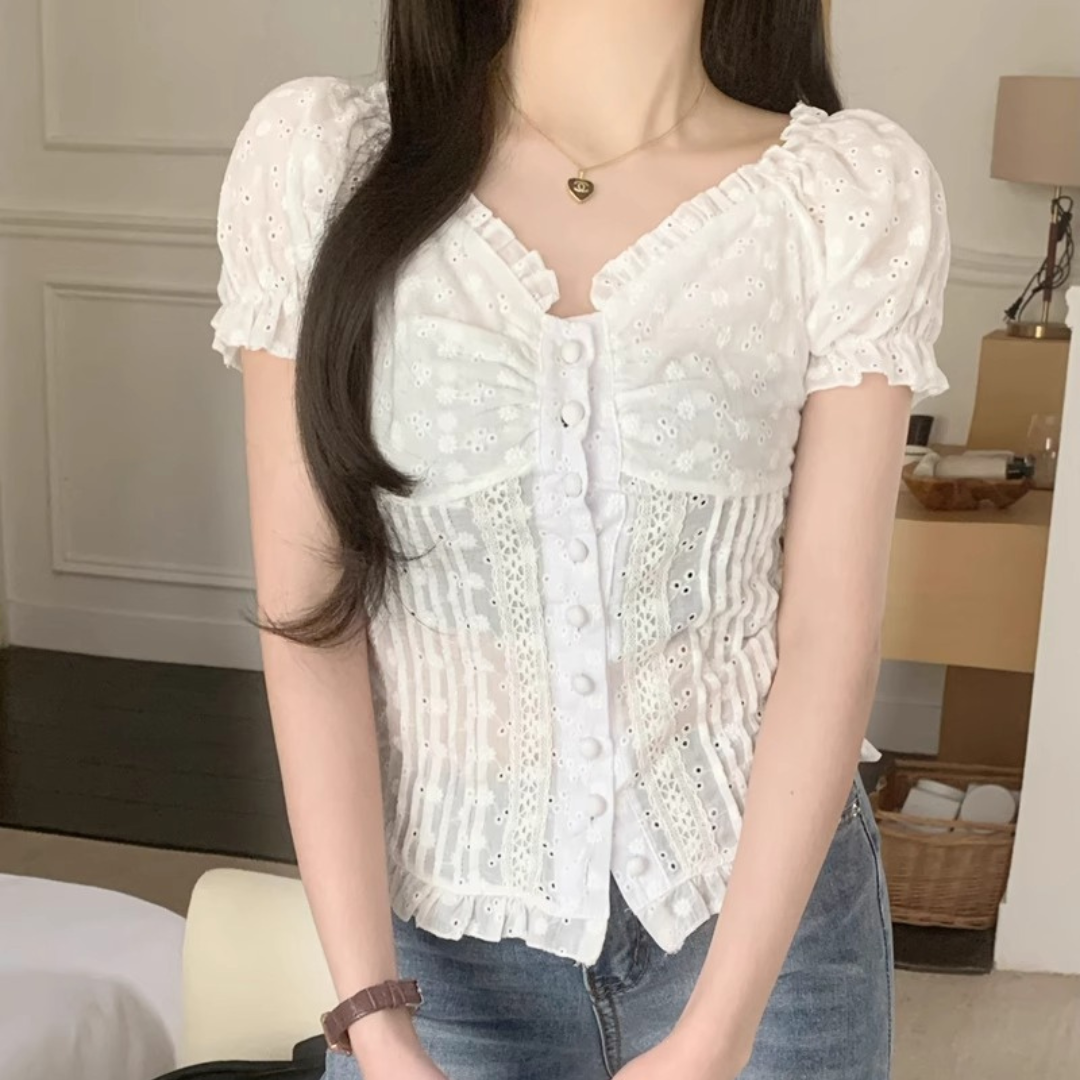 【即納】girly tight lace shirt lf3231