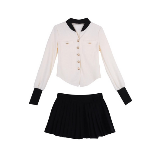 french jacket and skirt setup lf2912