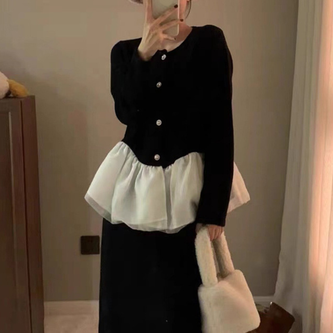 peplum chiffon tops lf2735