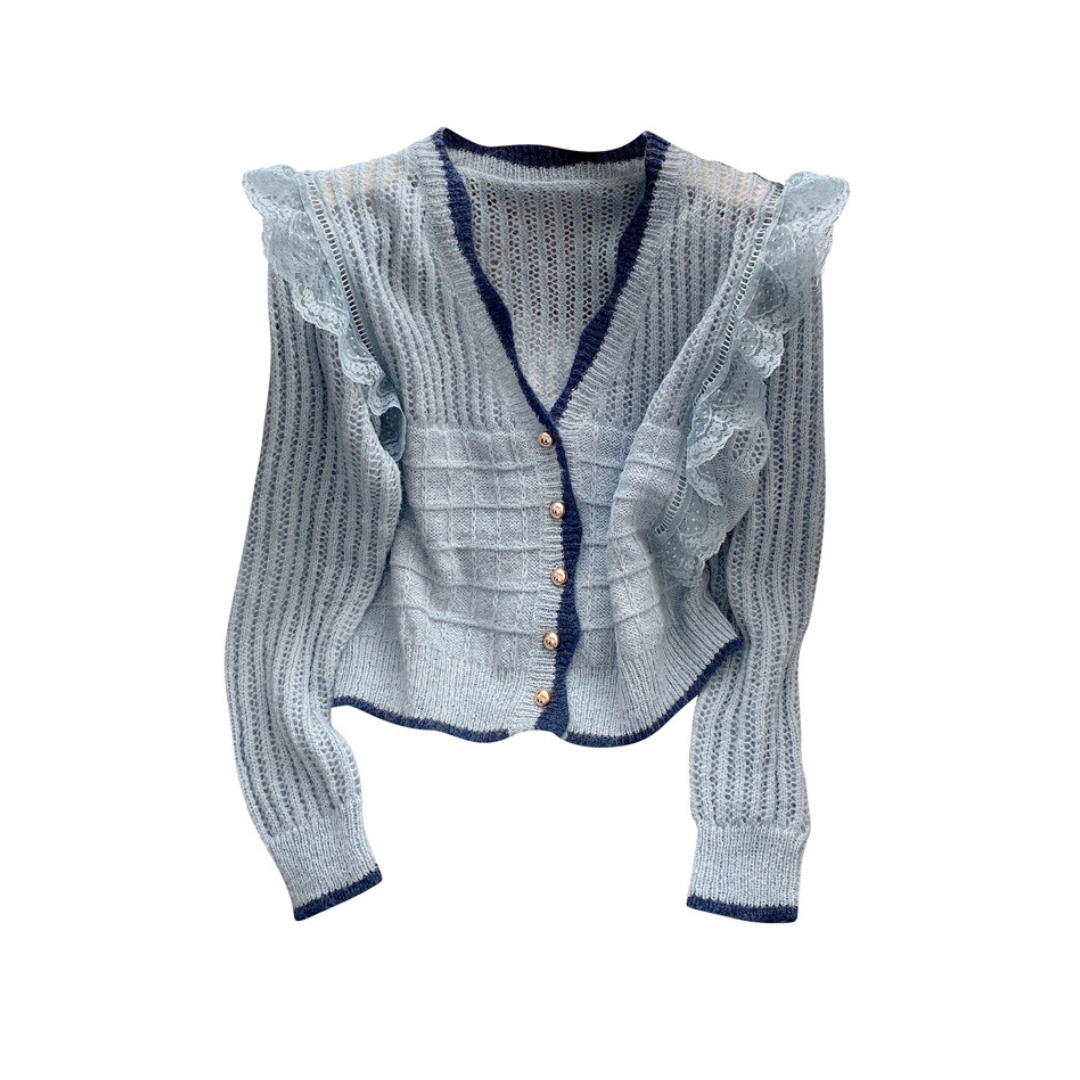 french lace sweater cardigan lf2587