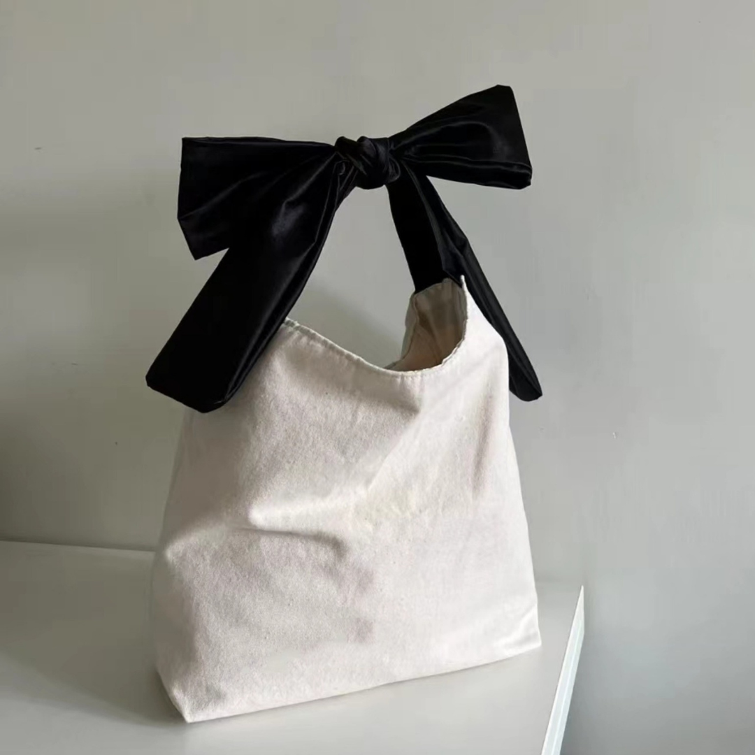 big ribbon handle tote bag lf3016