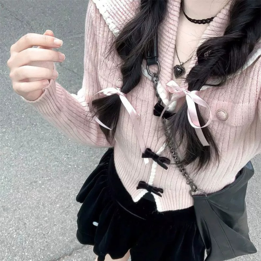 big collar short knit sweater lf2726
