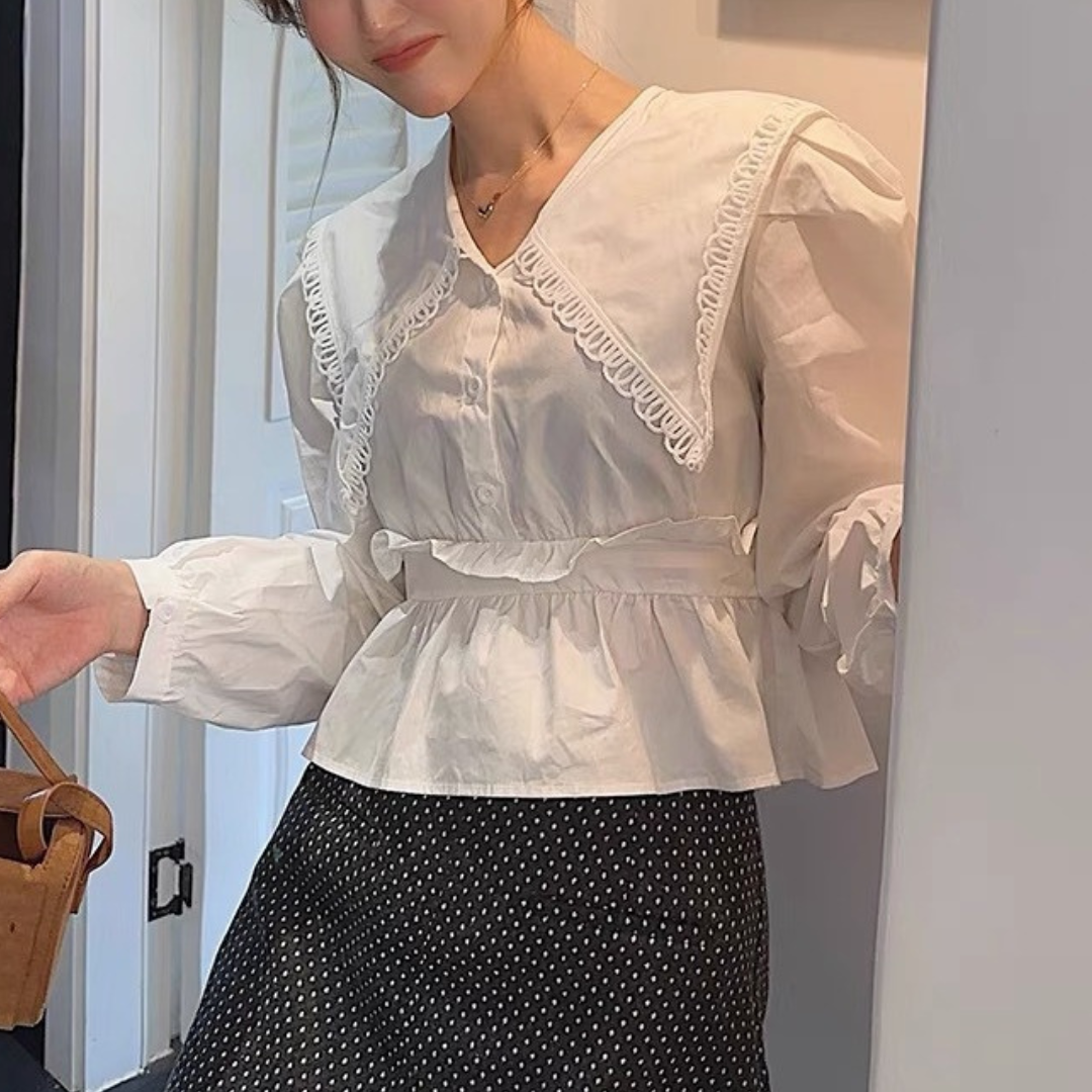 peplum french shirt lf3035