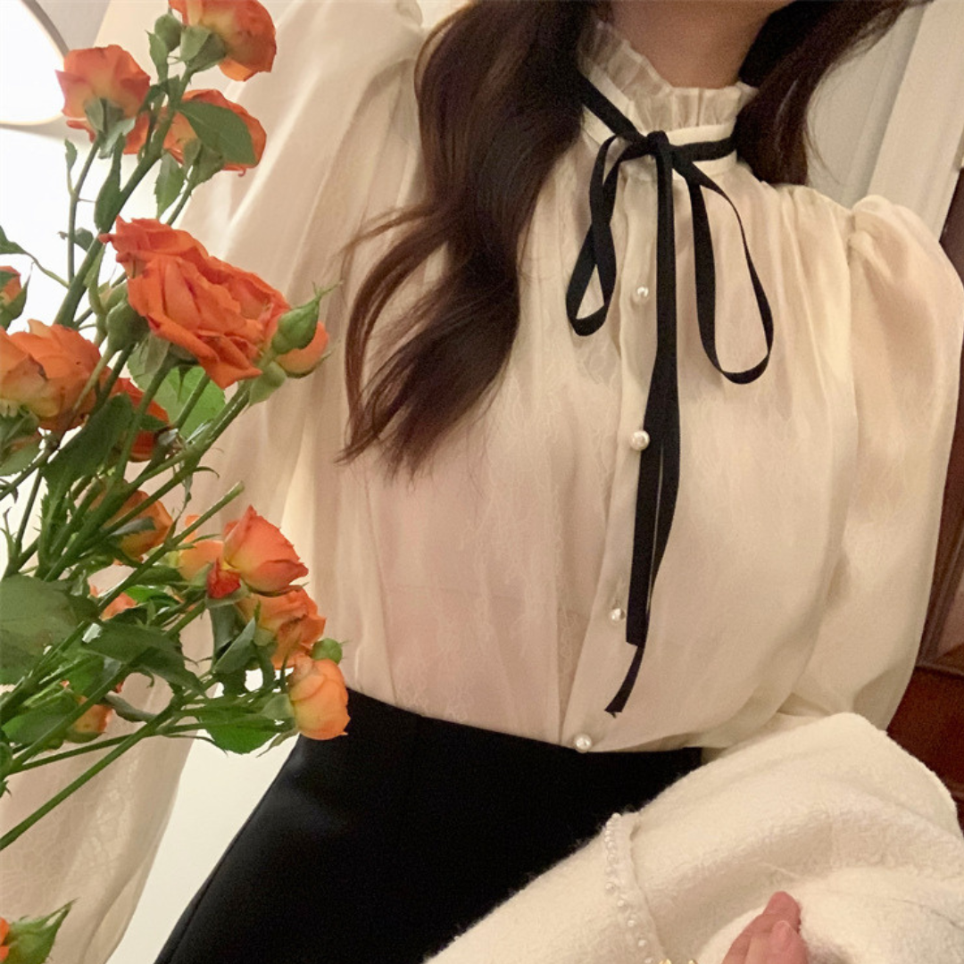 puff sleeve girly blouse lf2594
