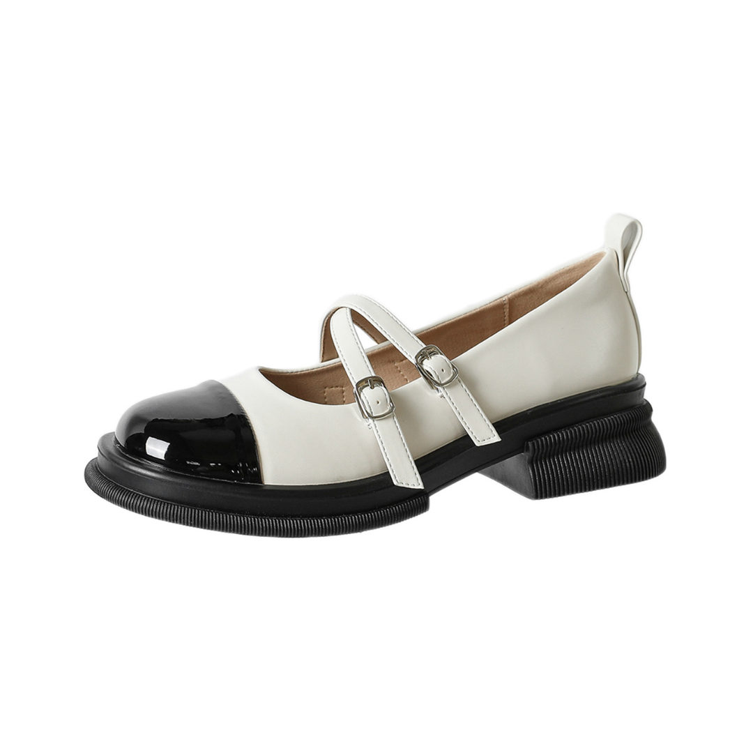 bicolor double strap pumps lf2560
