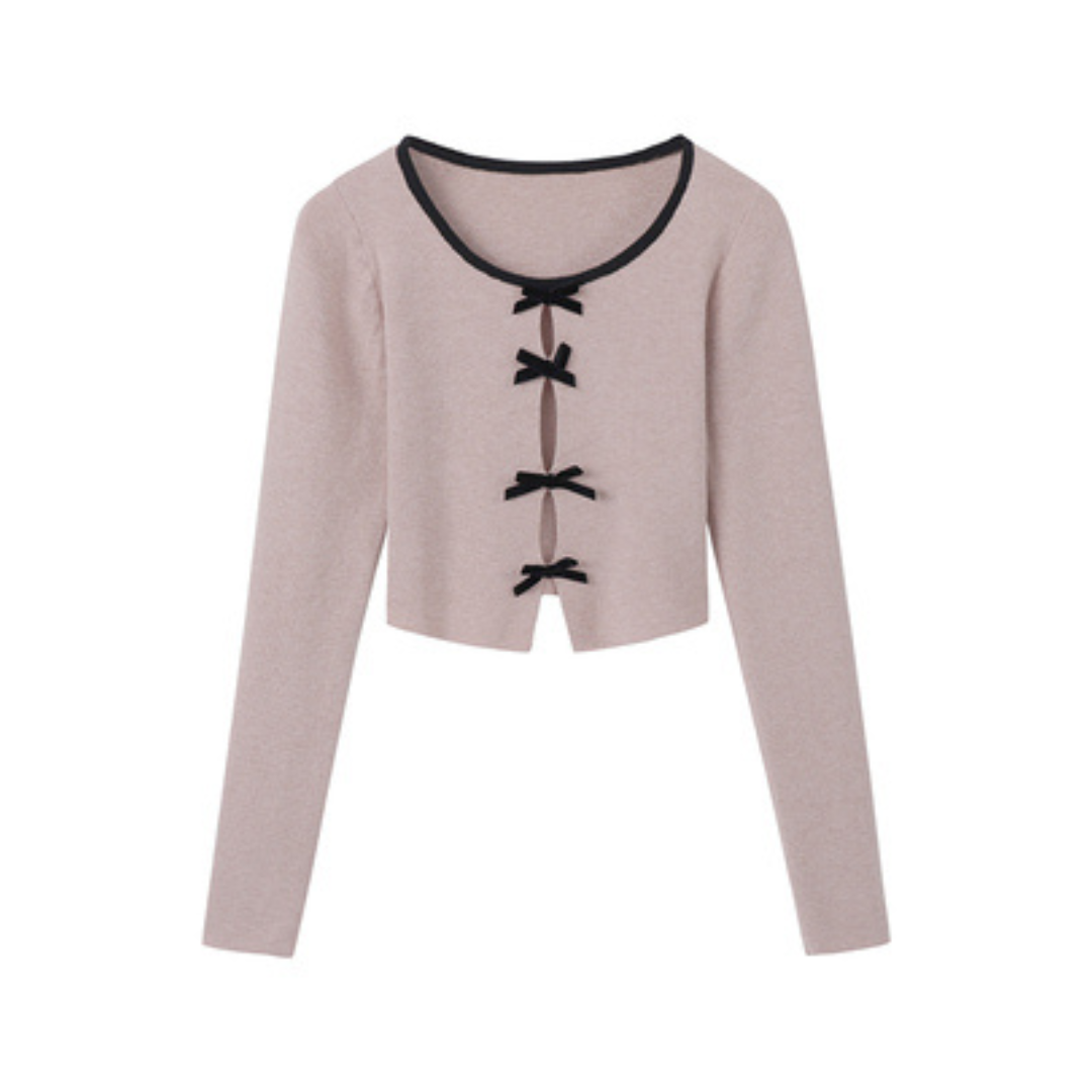 mini ribbon tight cardigan lf2568
