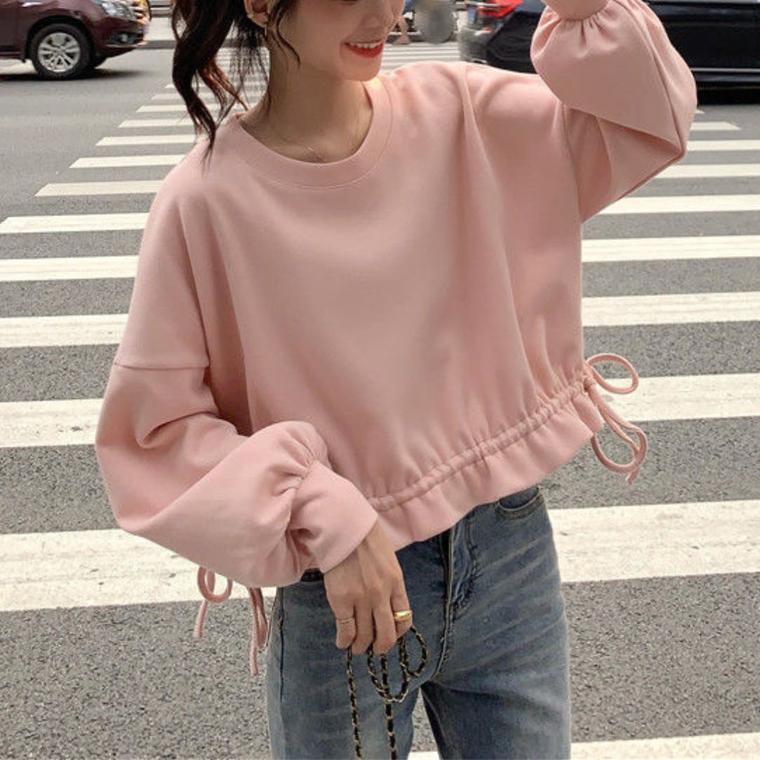 lace up sweatshirts lf2671