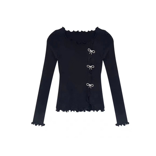 slit ribbon sweater lf2698