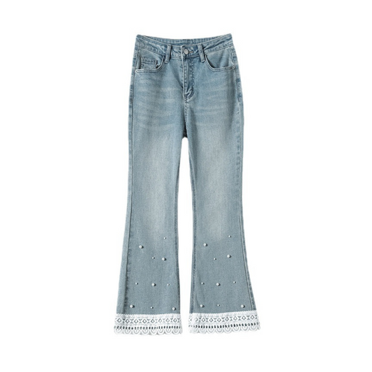 hem lace pearl denim lf3249