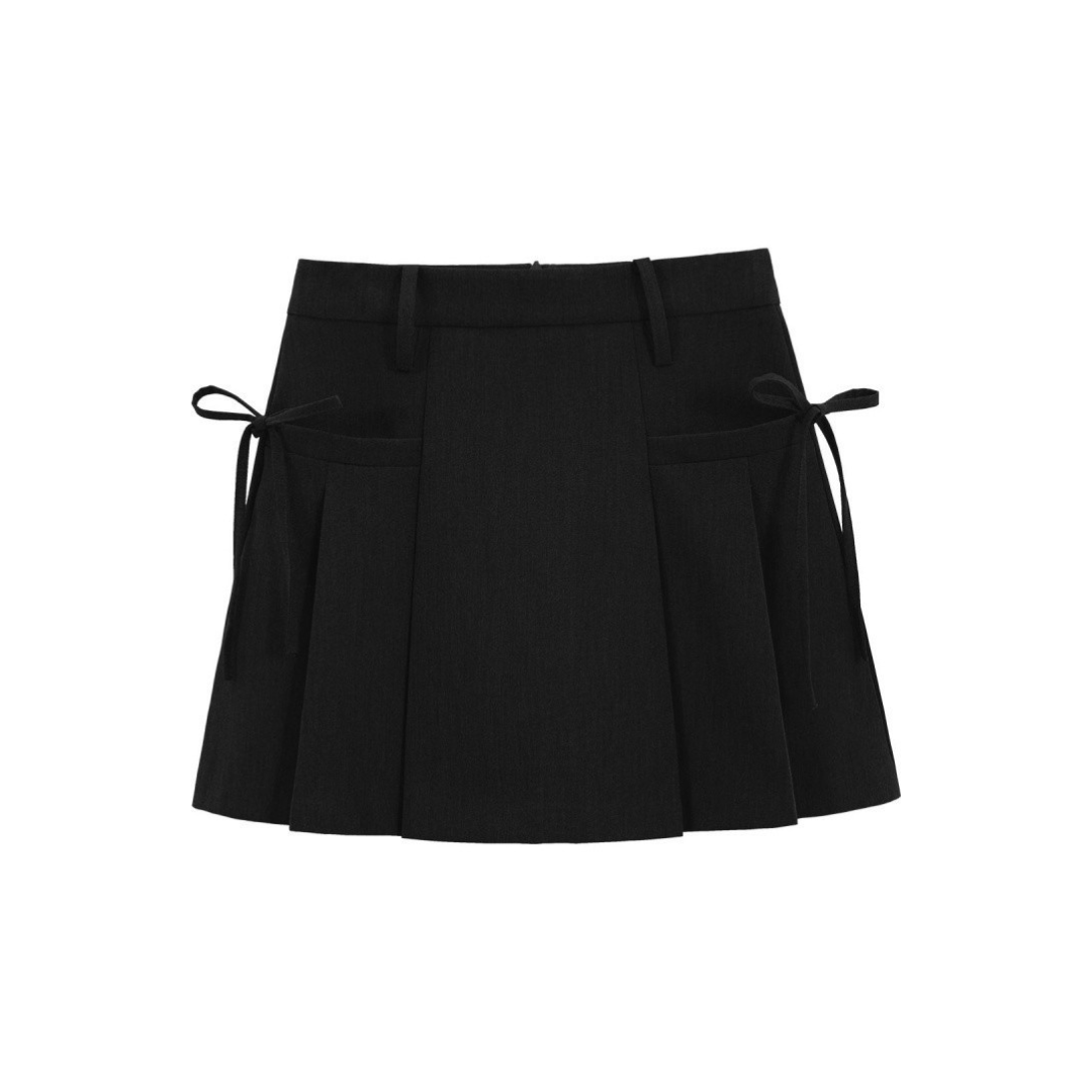 pleated design ribbon skirt lf3187