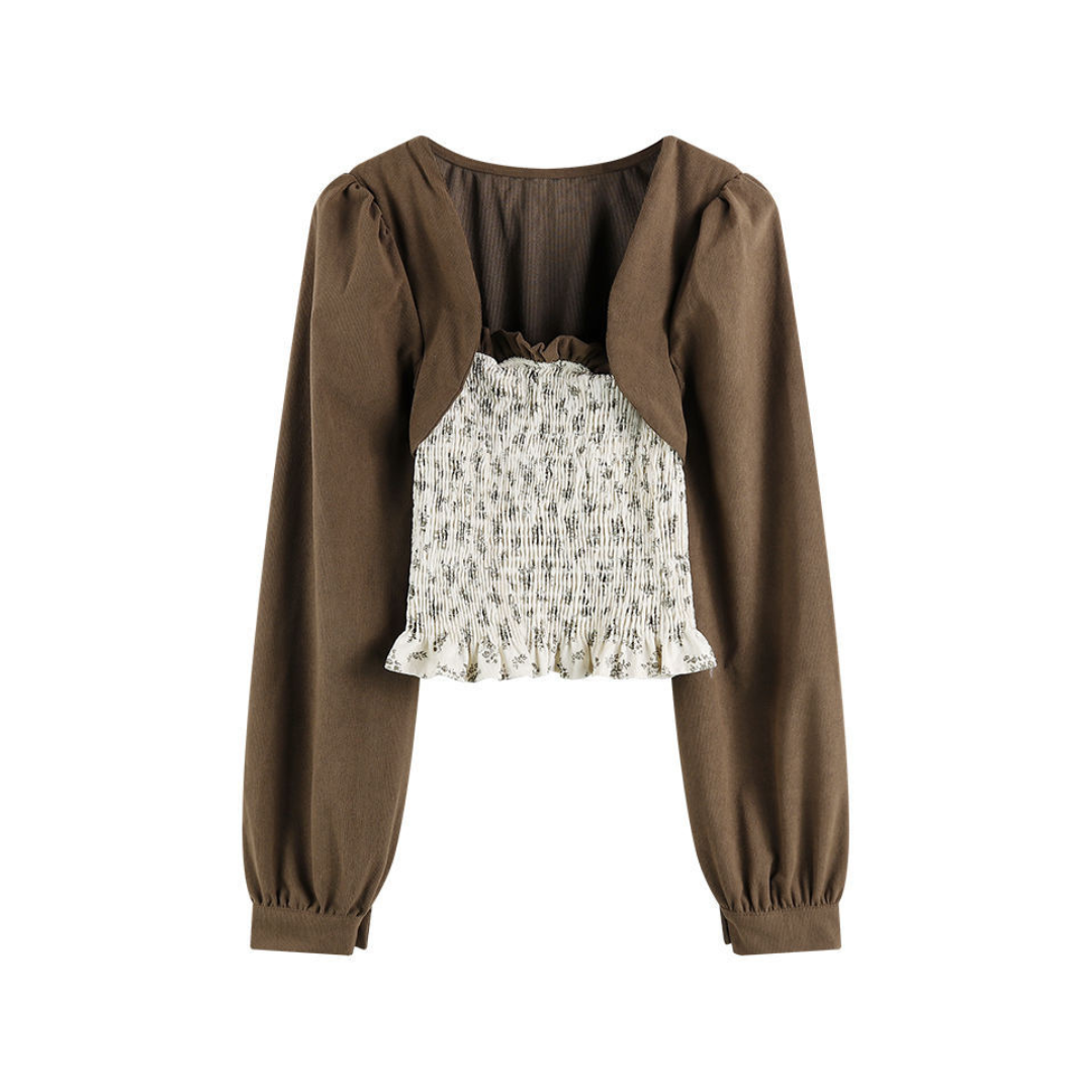 floral two piece short shirt lf2608