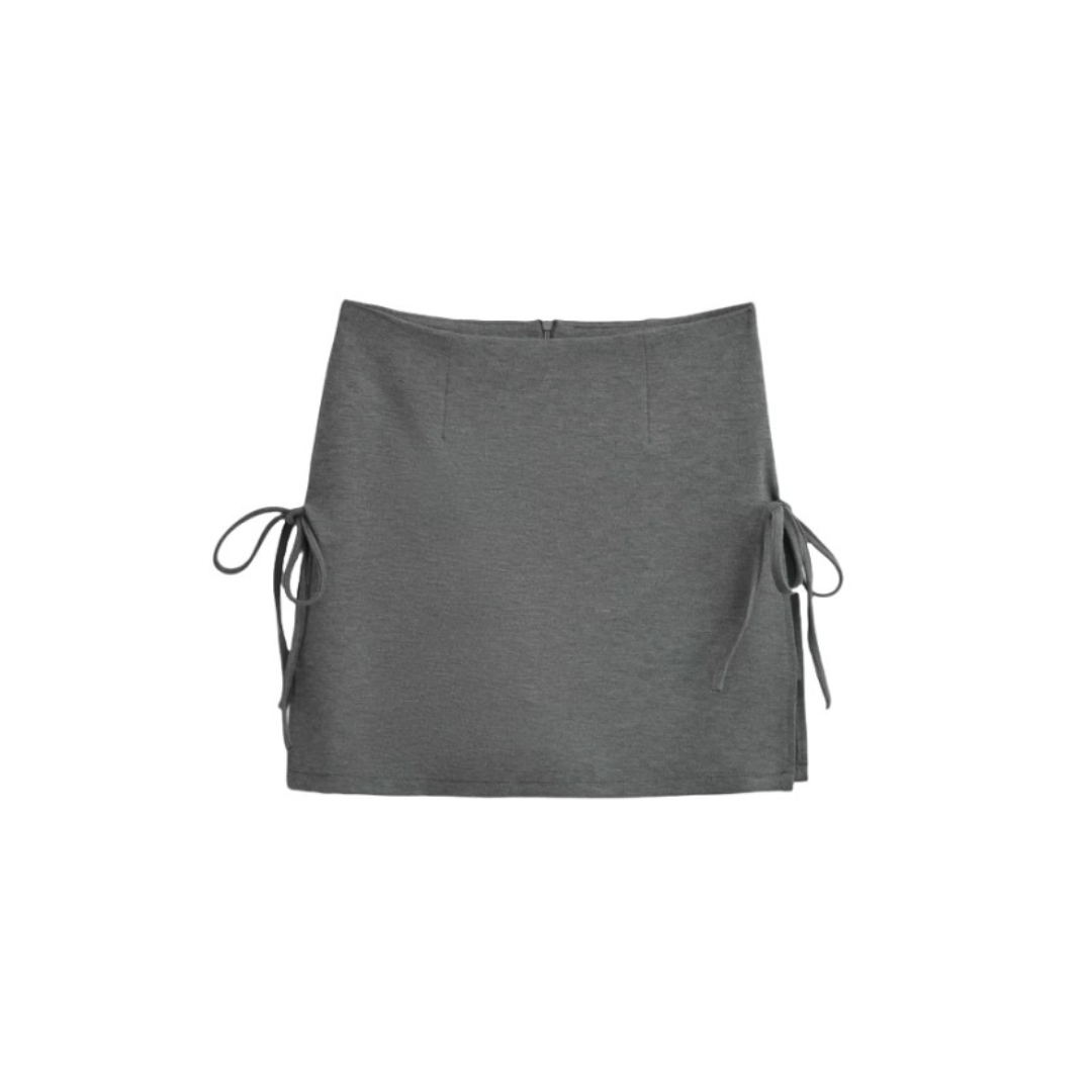 sweat ribbon mini skirt lf3118