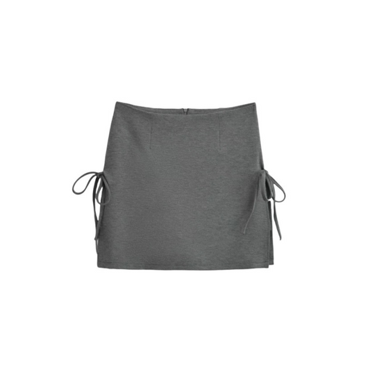 sweat ribbon mini skirt lf3118