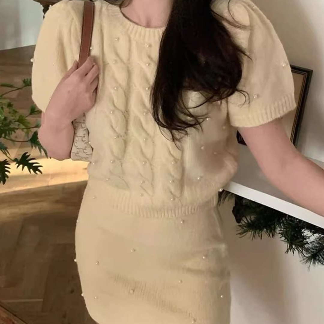 pearl sweater short sleeve setup lf2932