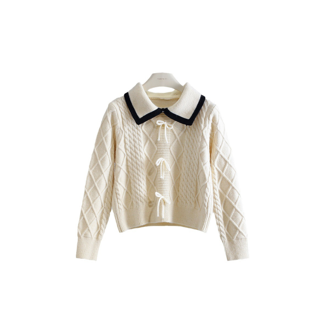 sweater with retro collar lf2633