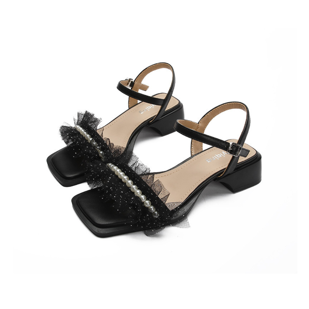 tulle low heel sandals lf3248