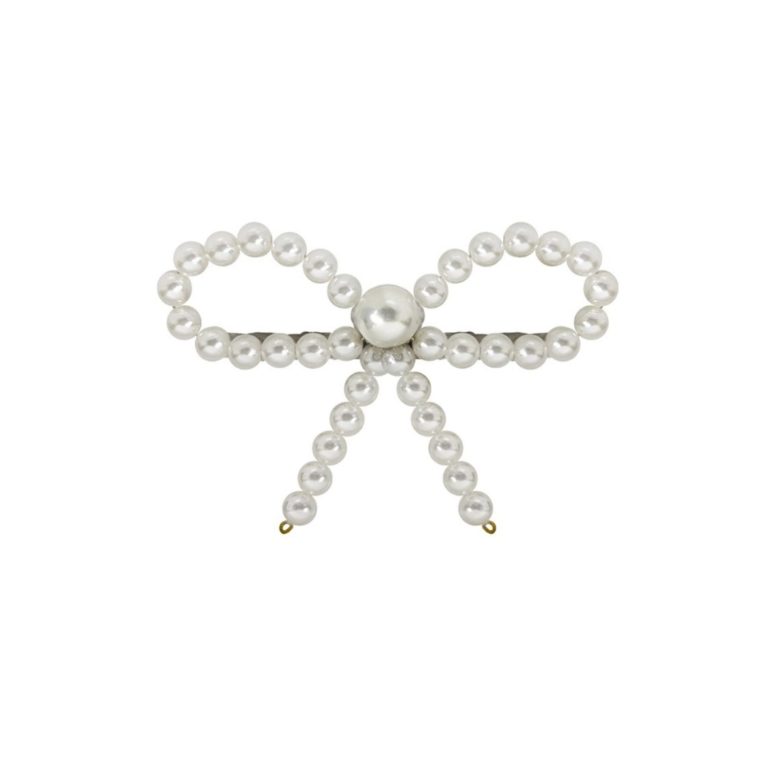 pearl ribbon barrette lf3241【即納】