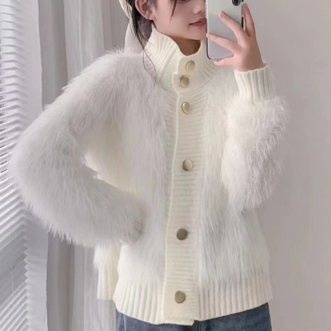 stand up collar fur outer lf2702