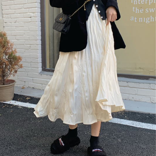 slim pleated skirt lf2611