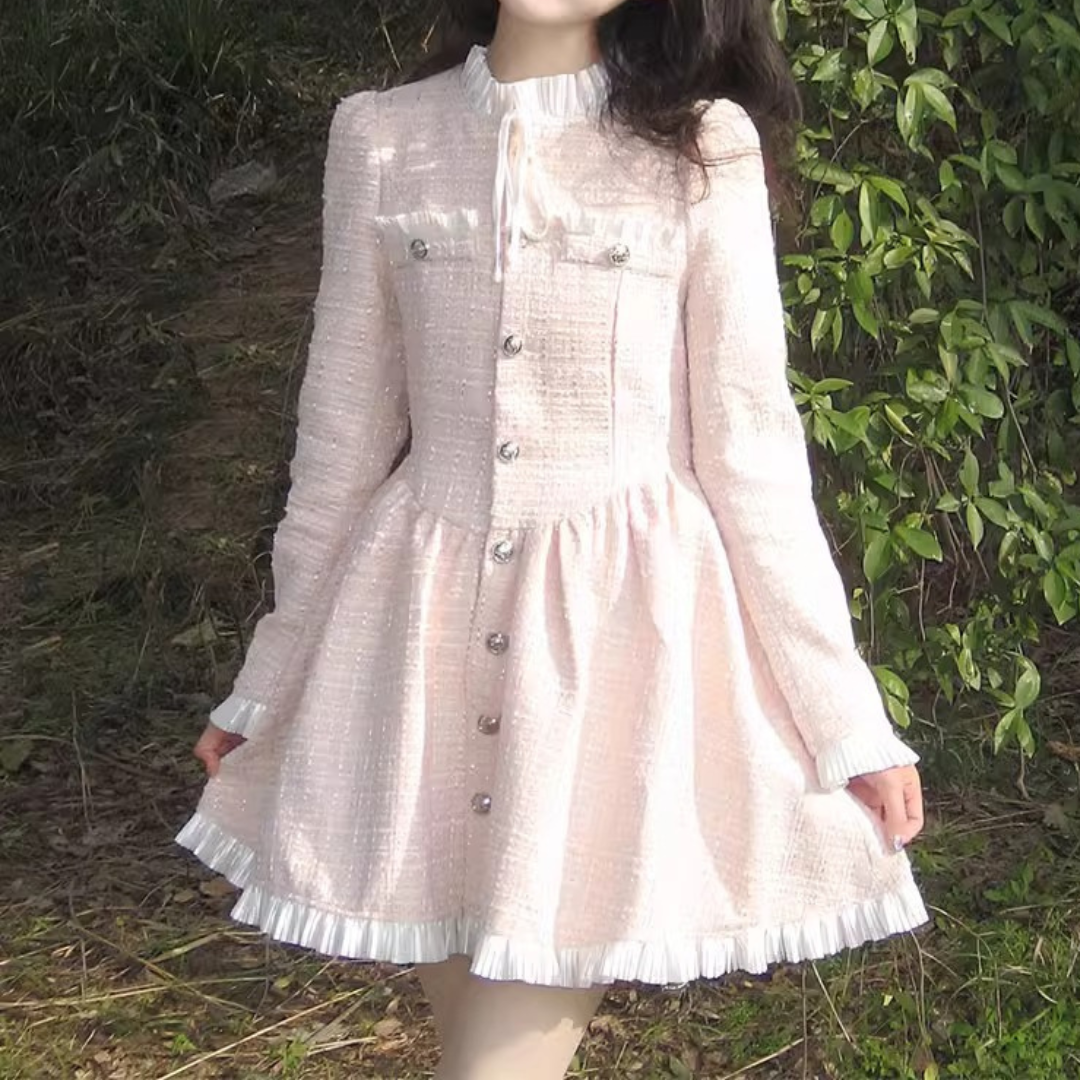 french lovely tweed dress lf2958