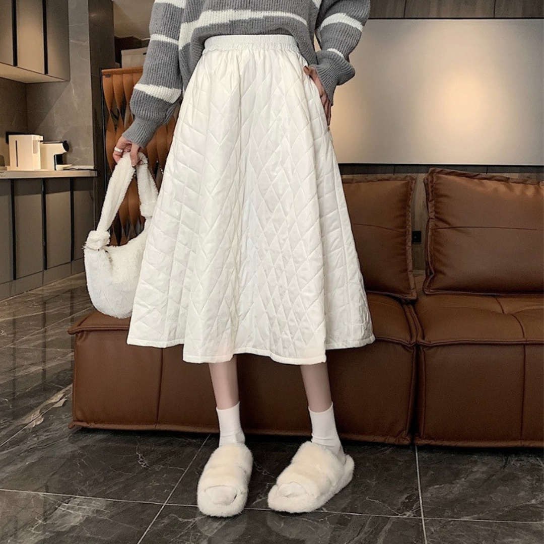diamond quilted skirt lf2609