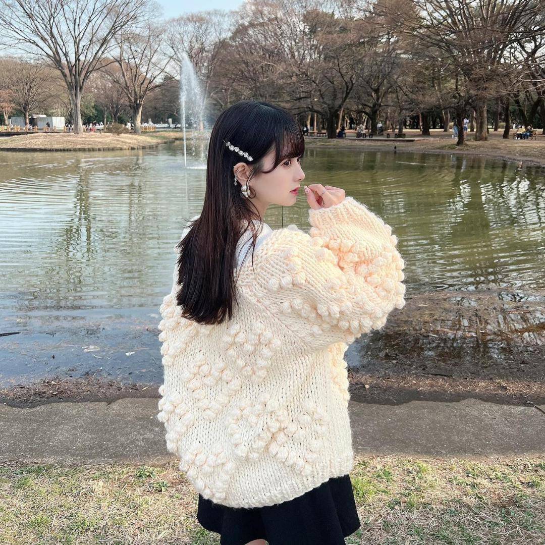 【Ranking10位】ponpon knit cardigan lf1036-002