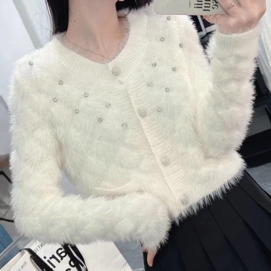 stone fur cardigan lf2699
