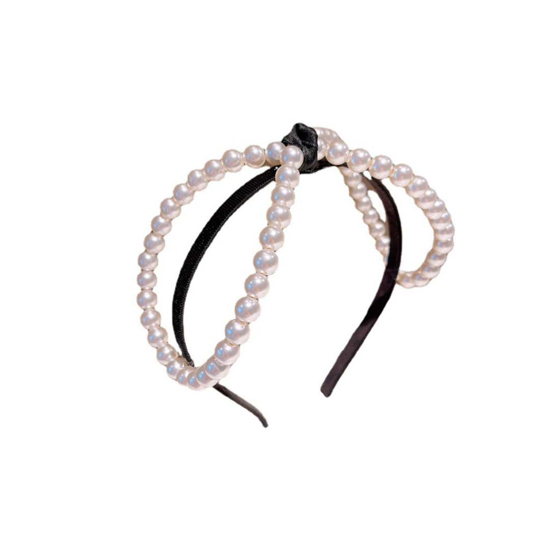 pearl big ribbon headband lf2635