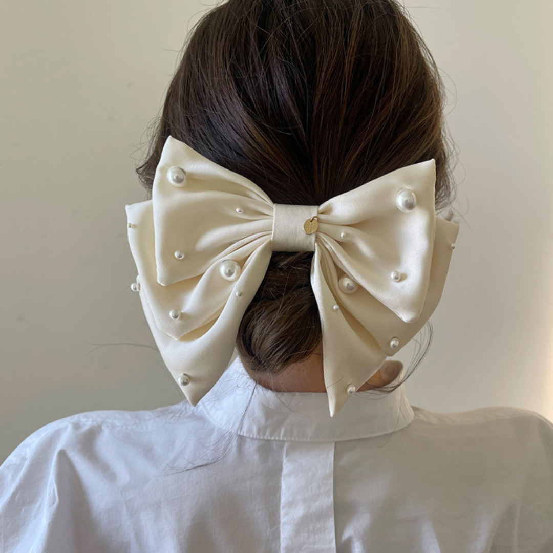 pearl ribbon barrette lf2564-1【即納】