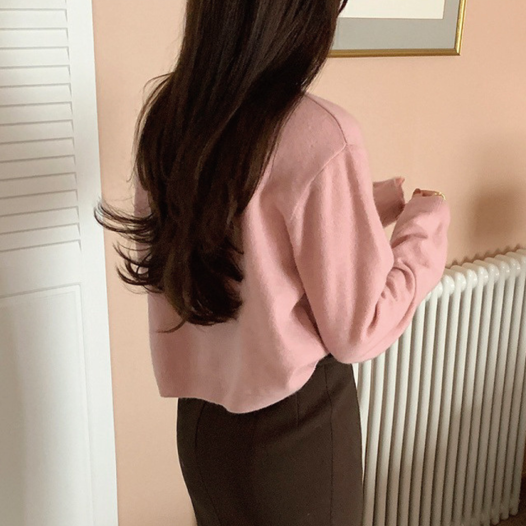 【即納】pale color heart button knit cardigan lf-s1017