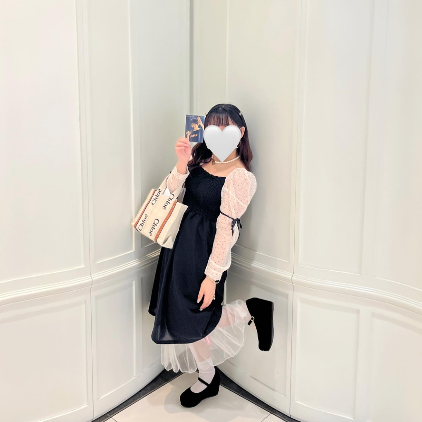 dot and ribbon sleeve onepiece lf2530