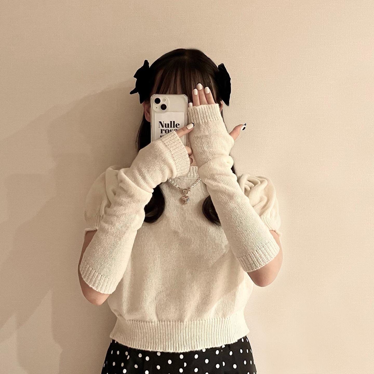 arm warmer moahir knit lf2579