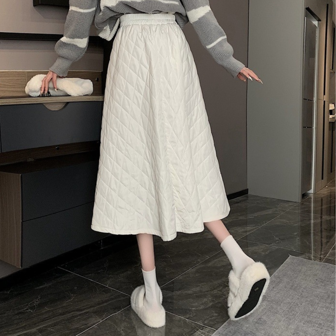 diamond quilted skirt lf2609