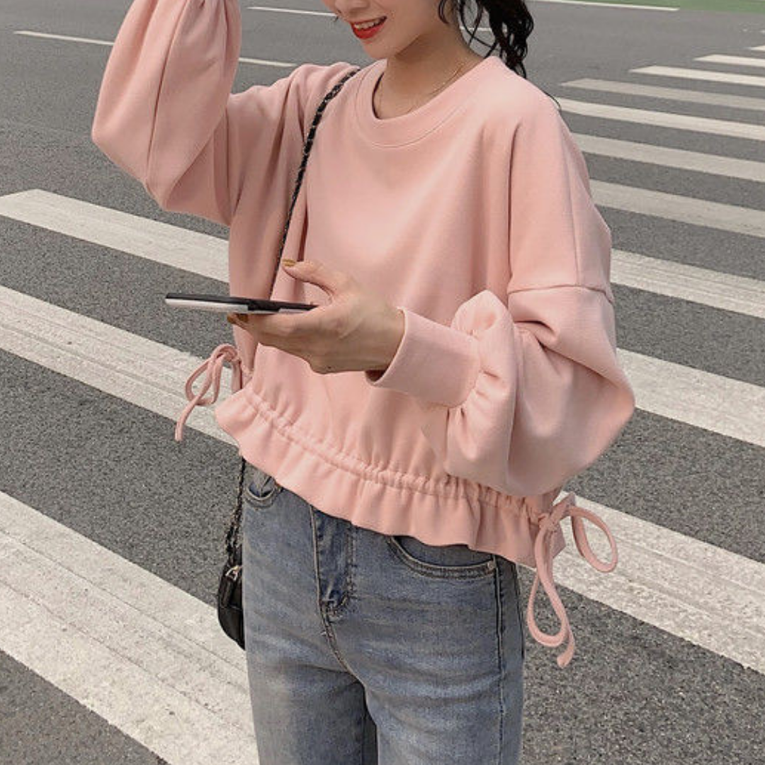 lace up sweatshirts lf2671