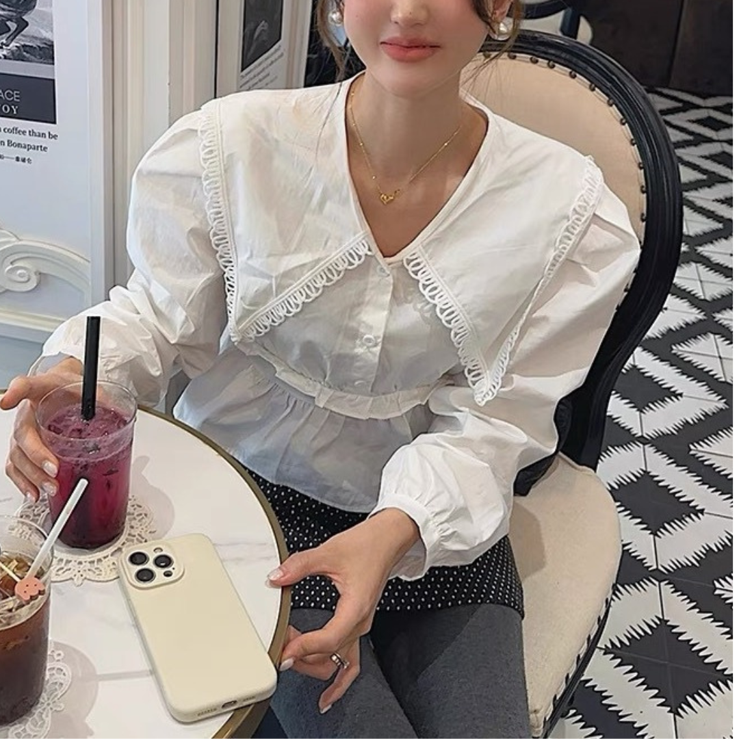 peplum french shirt lf3035