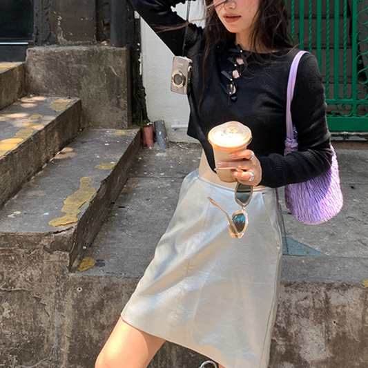 【即納】Chest ribbon tops lf-s1018