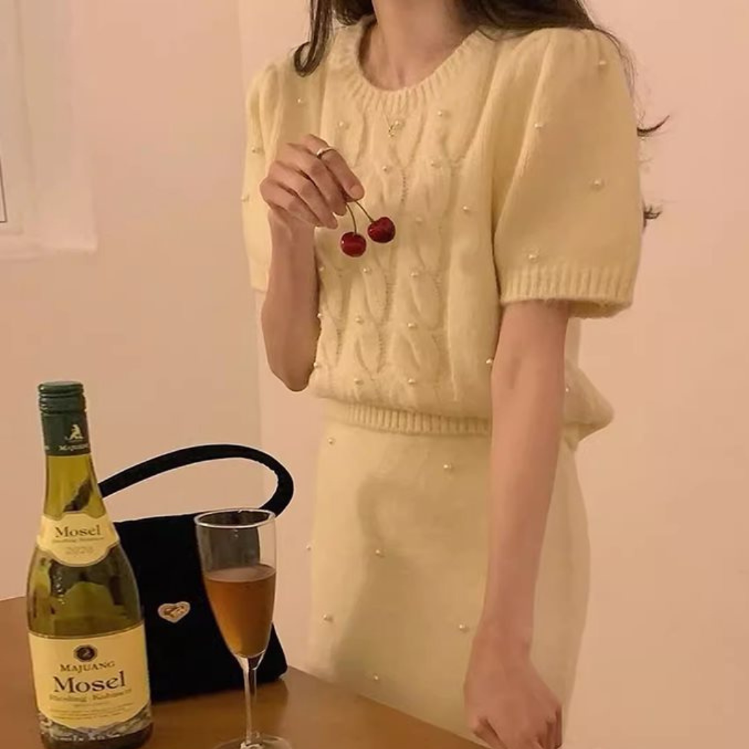 pearl sweater short sleeve setup lf2932