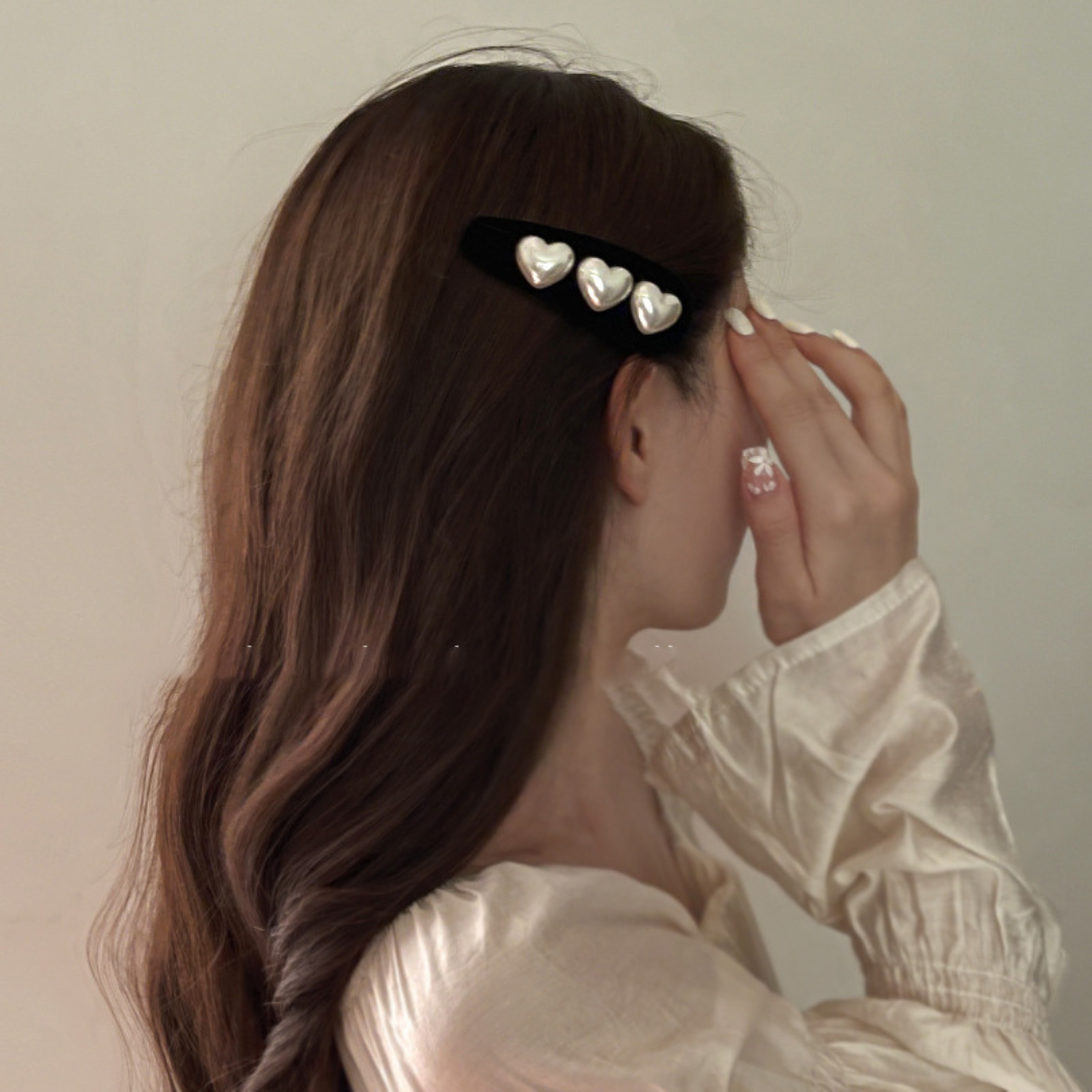 pearl heart barrette lf2695